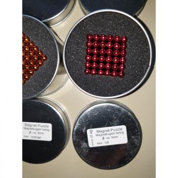 Magnetpuzzle aus Neodymkugeln vernickelt in verschiedenen Farben