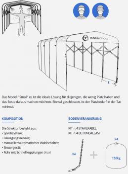 Desinfektionstunnel, zusammenschiebbar, safedrop small