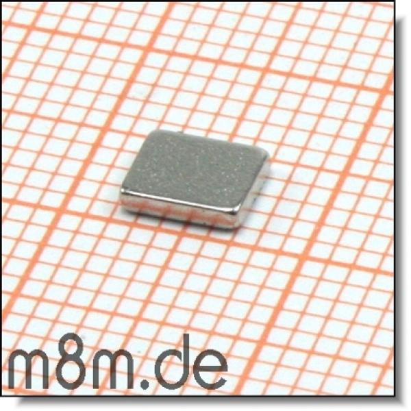 Magnetquader 05 x 4 x 1 mm, vernickelt