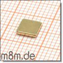Magnetquader 05 x 5 x 1 mm, vergoldet
