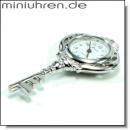 Miniuhr Halskettenuhr Schluessel, silber